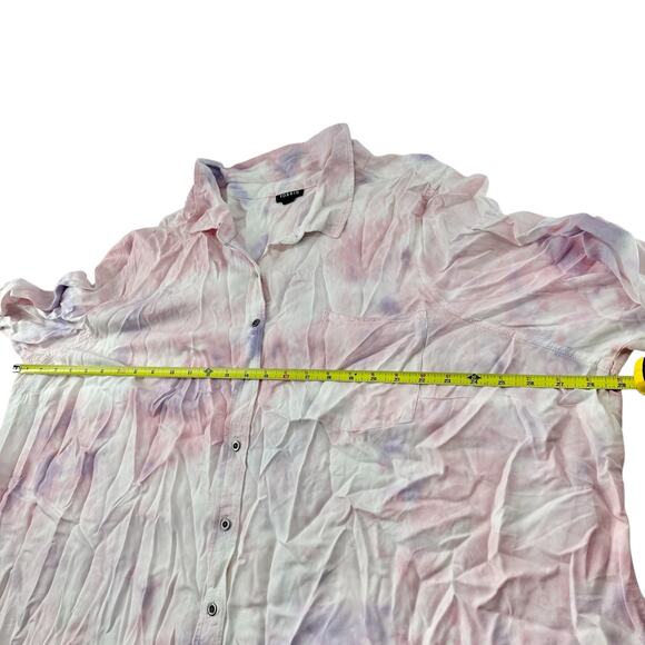 Torrid Lizzie Rayon Twill Button-Up Long Sleeve Shirt Womens size 4x Tie Dye - Picture 10 of 10